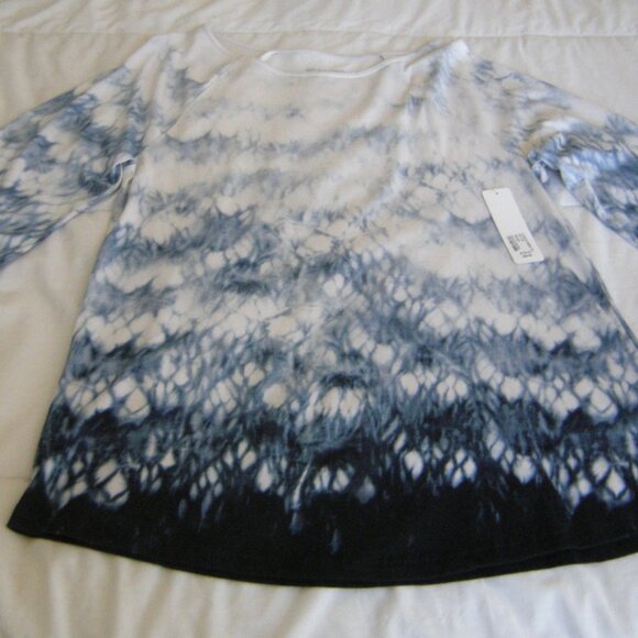 Soft Surroundings NWT Tunic Size MED Blue and White Ombre PrintSize 10-12 - Picture 4 of 9